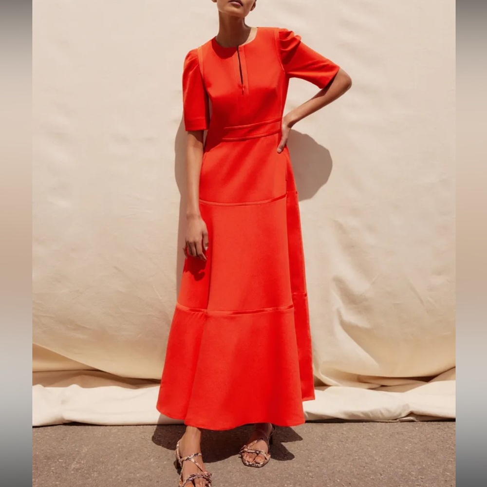 ME + EM Elegant Crepe Maxi Dress